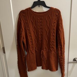 SHEIN Rust Cable Knit Sweater